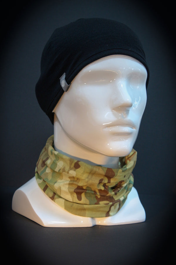 100% Aust Merino/Poly Reversible Pocket Beanie - Multicam